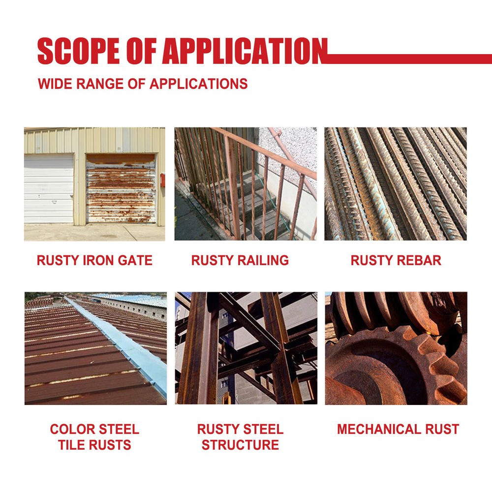 2× 100ML Metal Rust Remover Water-based Metallic Paint Rust Conversion Agent New