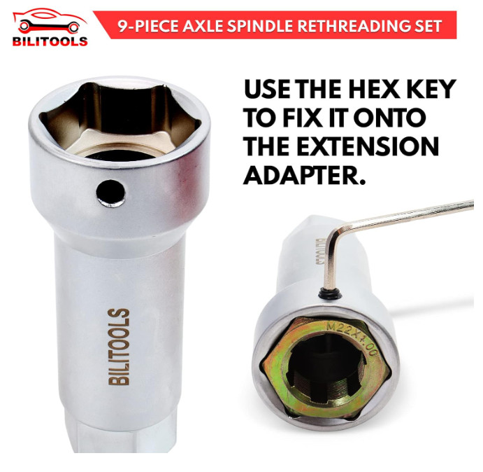 10-Piece Axle Spindle Thread Chaser Set, Thread Rethreading Restorer Tool Metric