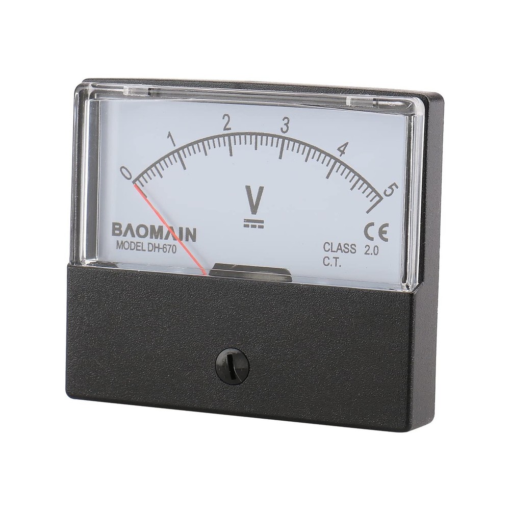 Baomain Voltmeter DH-670 DC 0-5V Rectangular Class 2.5 Analog Panel Volt Volt...