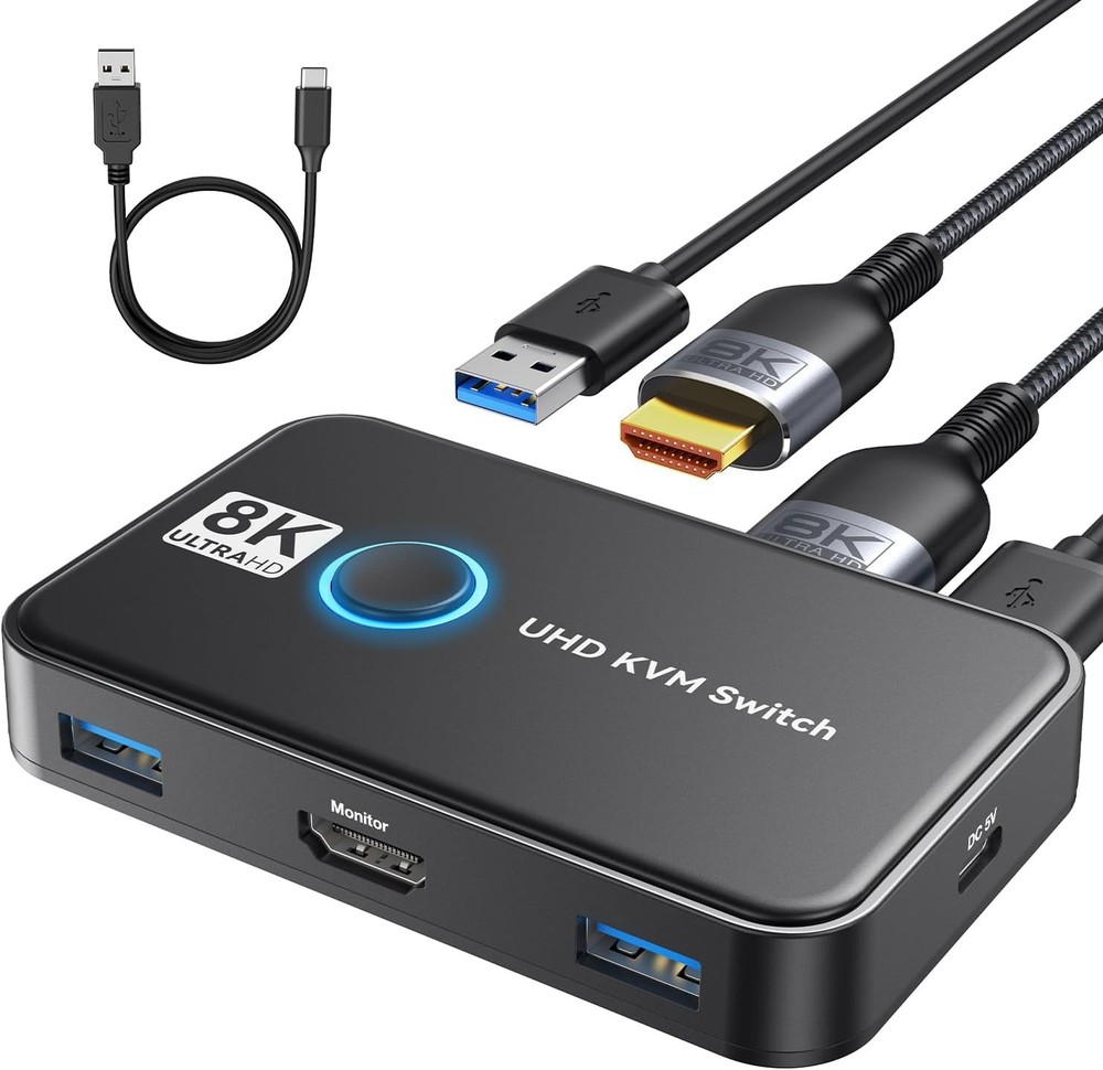 USB KVM Switch For Two Computers One Monitor