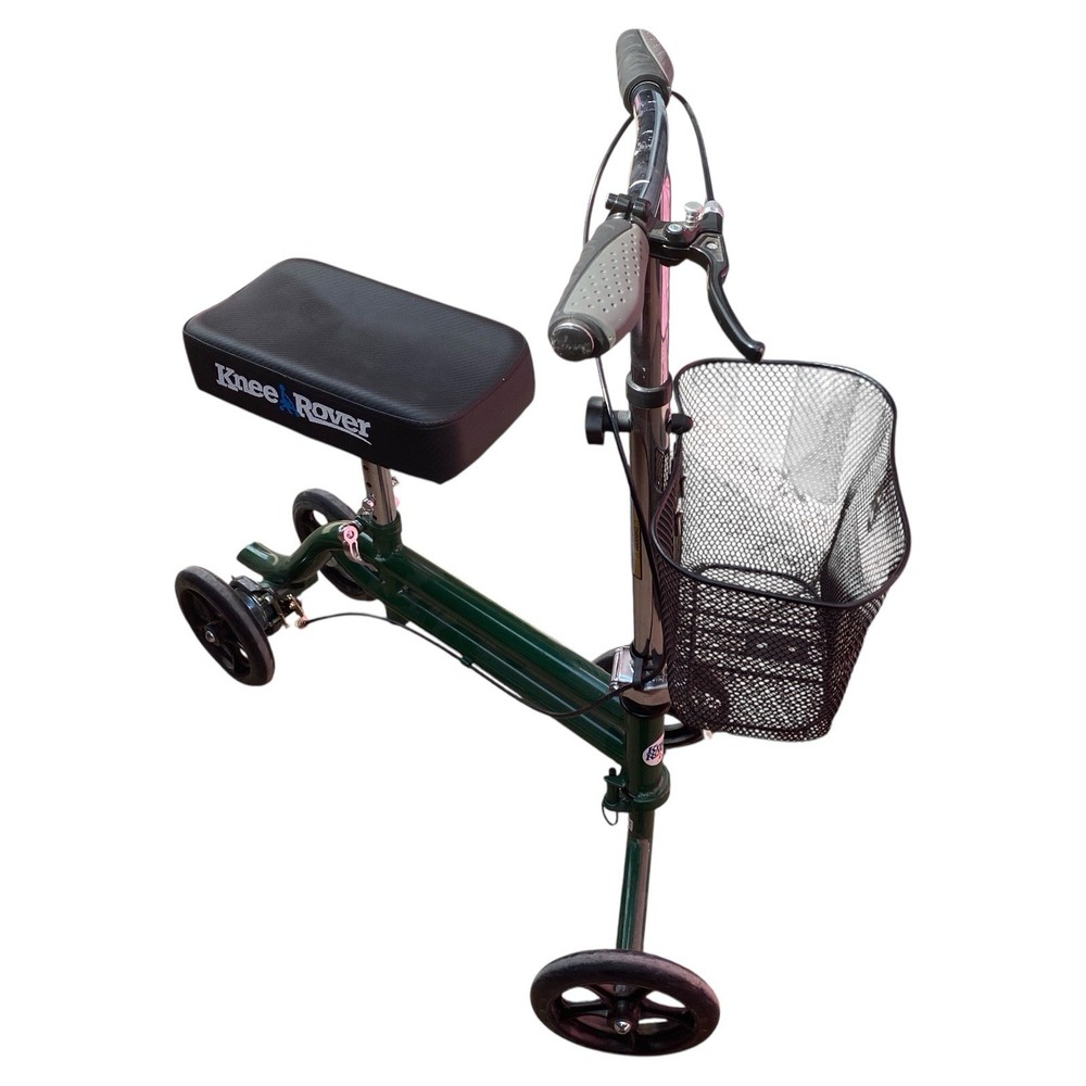KneeRover Steerable Knee Scooter Green Adjustable Foldable