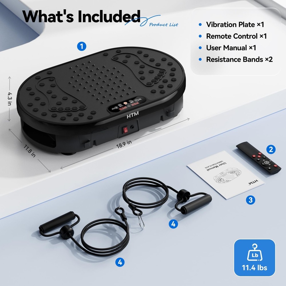 Vibration Plate Exercise Machine with 120 Speed Levels, 9 Program Modes and R...