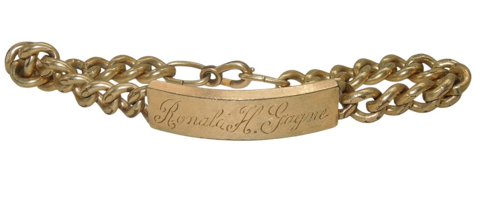 WWII US Navy Gold Filled Iwo Jima Okinawa USS Gillespie Ship ID Bracelet CA8