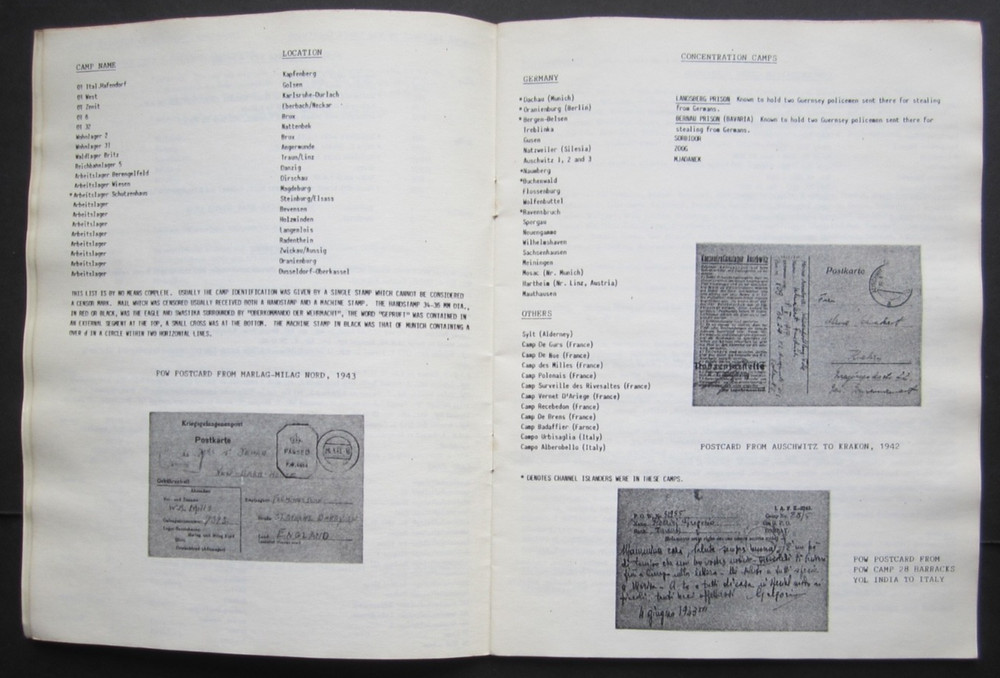 World War 11 P.O.W. and Internment camps. Postmarks reference guide.
