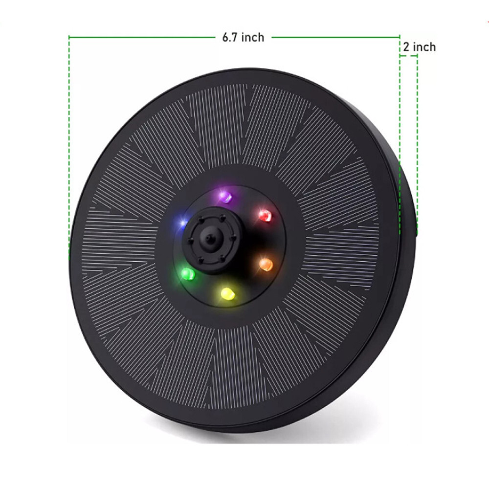 LED Solar Power Bird Bath Water Fountain Pump Floating Outdoor Pond Pool Decor