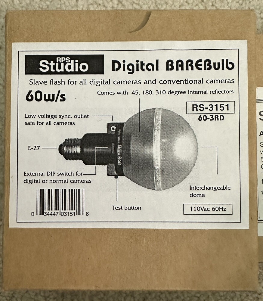 RPS Studio Digital BAREBulb RS-3151 and AC Socket Umbrella Bracket RS-4234