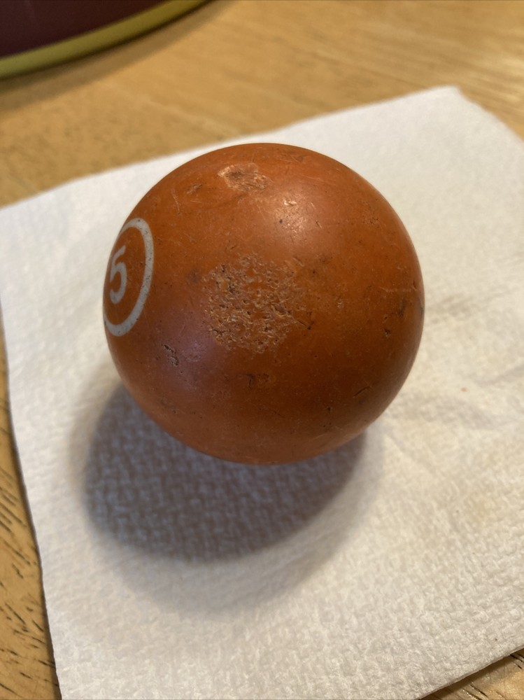 Vintage Billiard Pool Ball #5 Orange Solid Replacement 2 1/4"