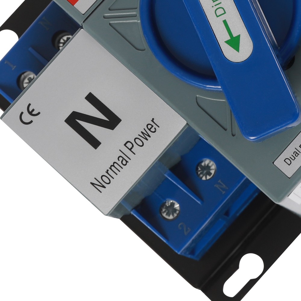 110V 2P 63A Mini Dual Power Automatic Transfer Switch Toggle Control Converts