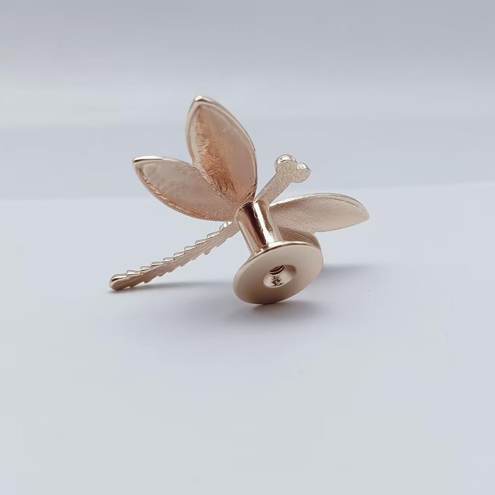 Lovely Dragonfly Cabinet Knobs Purple 4Pcs Animal Pull Single Hole Handle for...
