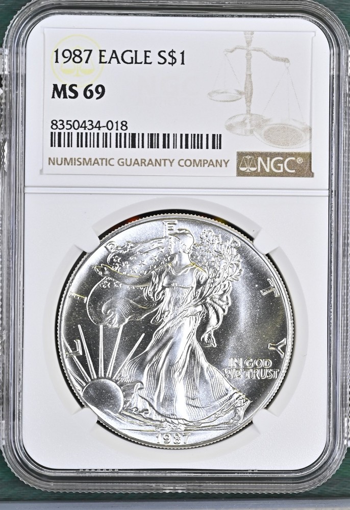 1987 Bullion Silver Eagles NGC MS-69