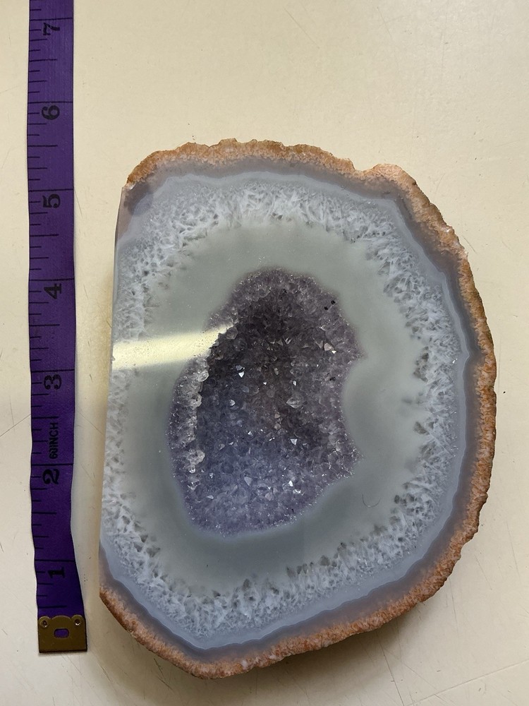 Polished Agate Geode Slabs Pair, Natural Rough Edges,