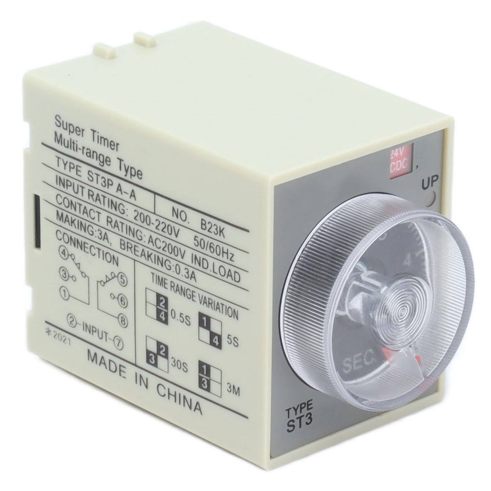(DC24V)BERM Time Relay Adjustable Power On Timer Delay Accessory Replacement