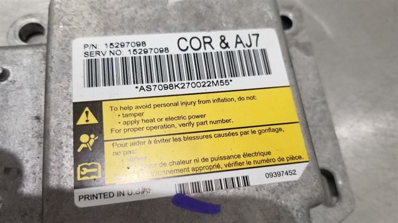 07 CHEVY CORVETTE C6 SRS CONTROL MODULE 15297098