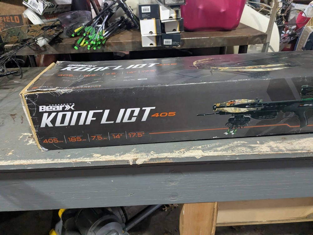 konfloit 405 cross bow with scope and arrows