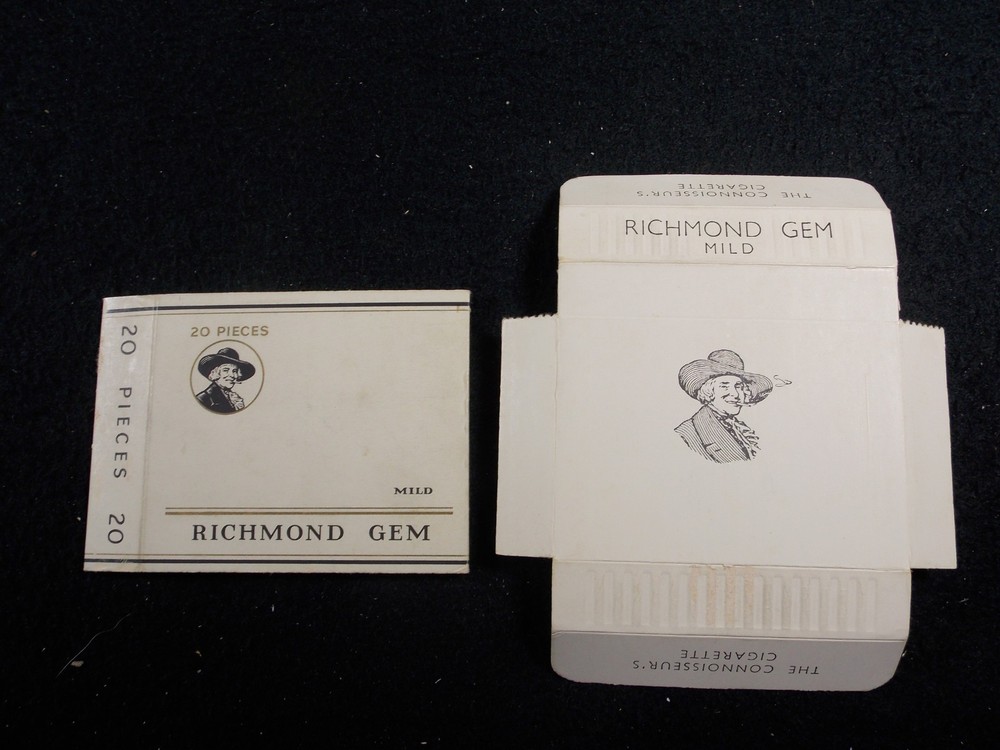 Vintage Richmond Gem Empty Cigarette Packet Box
