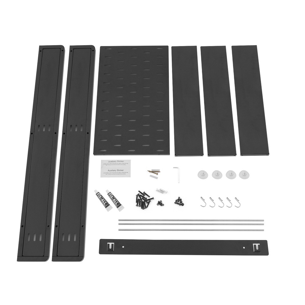 3-Tier Wall-Mounted Storage Rack with 6 Hooks for Kitchen & Home Use