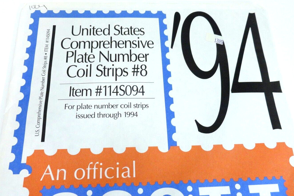 Scott 1994 US Comprehensive Plate Number Coil Strips Supplement #8 114S094