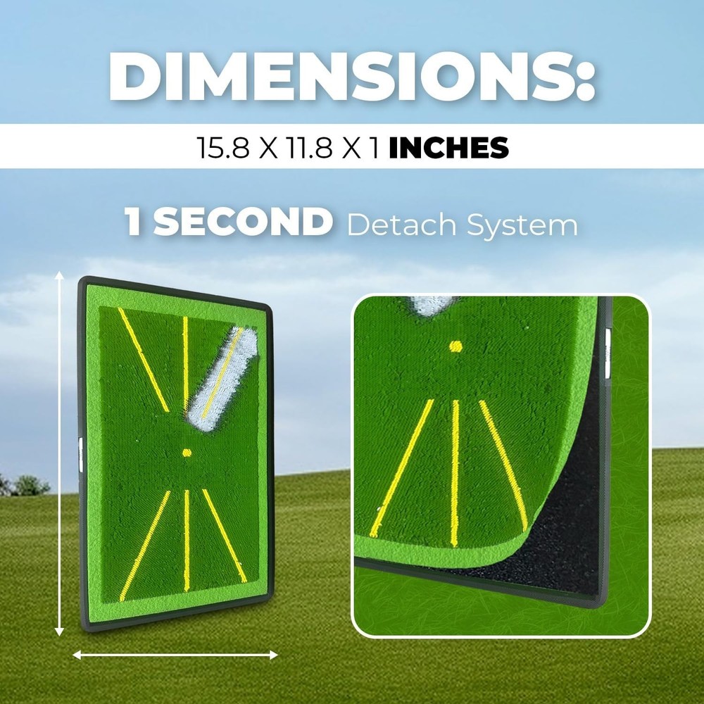 Golf Hitting Mat - 1-Second Detach System Golf Training Mat - Real Swing Path...