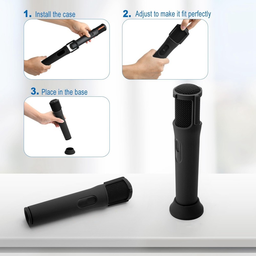 2Pcs Silicone Case for PartyBox Microphone -Rolling Case with Base1534