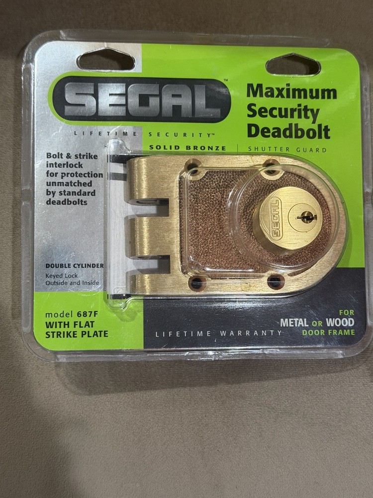 Segal Model 687/688 Solid Bronze Double Cylinder Deadbolt – Maximum Security NEW