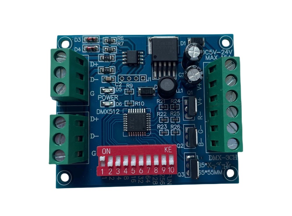 3 Channel DMX512 Controller Driver DMX Decoder 15A for RGB LED