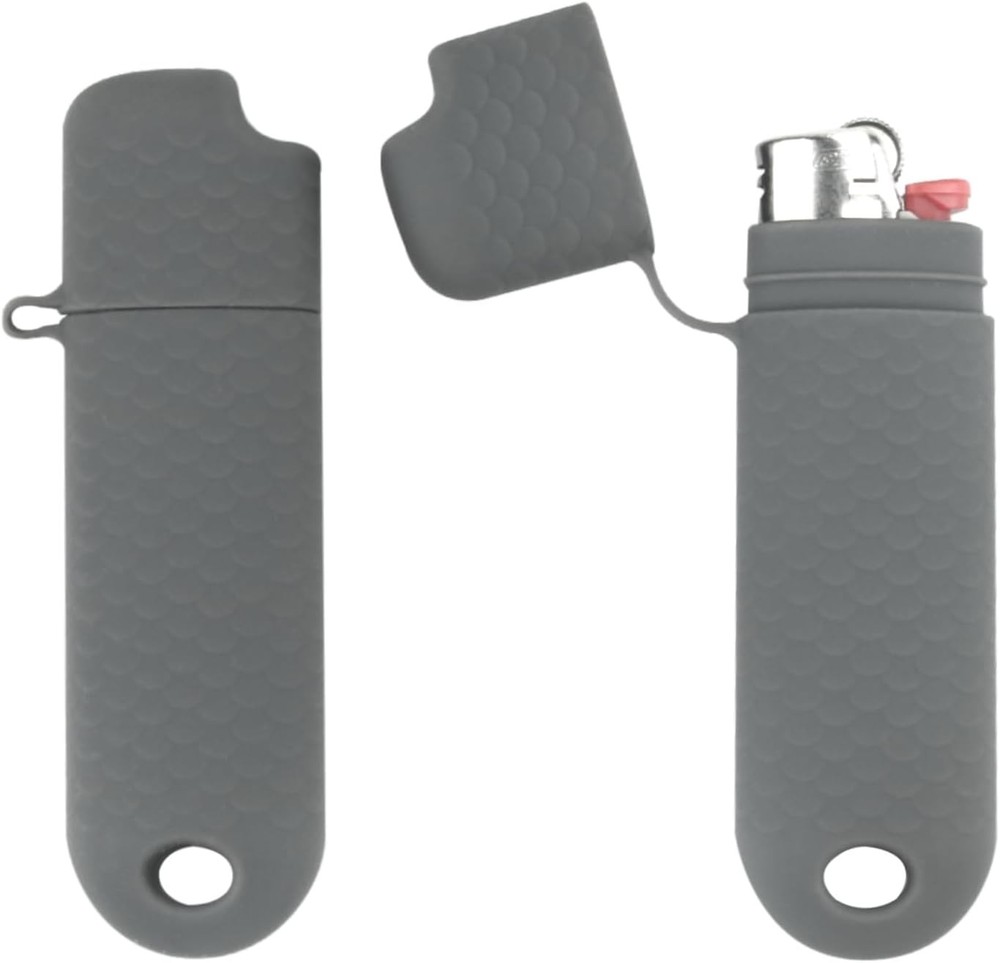 2 Pcs Waterproof Lighter Case Cover Holder for BIC Regular Lighters 2, Gray