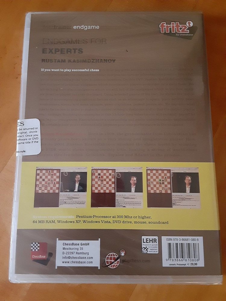 Endgame for Experts Chess DVD by Kasimdzhanov & Chessbase Sealed