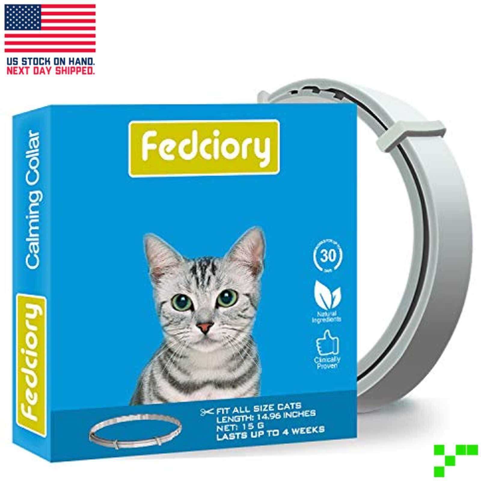 30-Day Calming Collar for Cats Natural Pheromone Lavender Lemongrass Kitty Gray