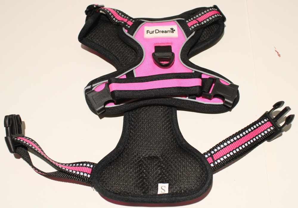 Fur Dreams Dog Harness SMALL No Pull Control Handle Adjustable Reflective Nylon