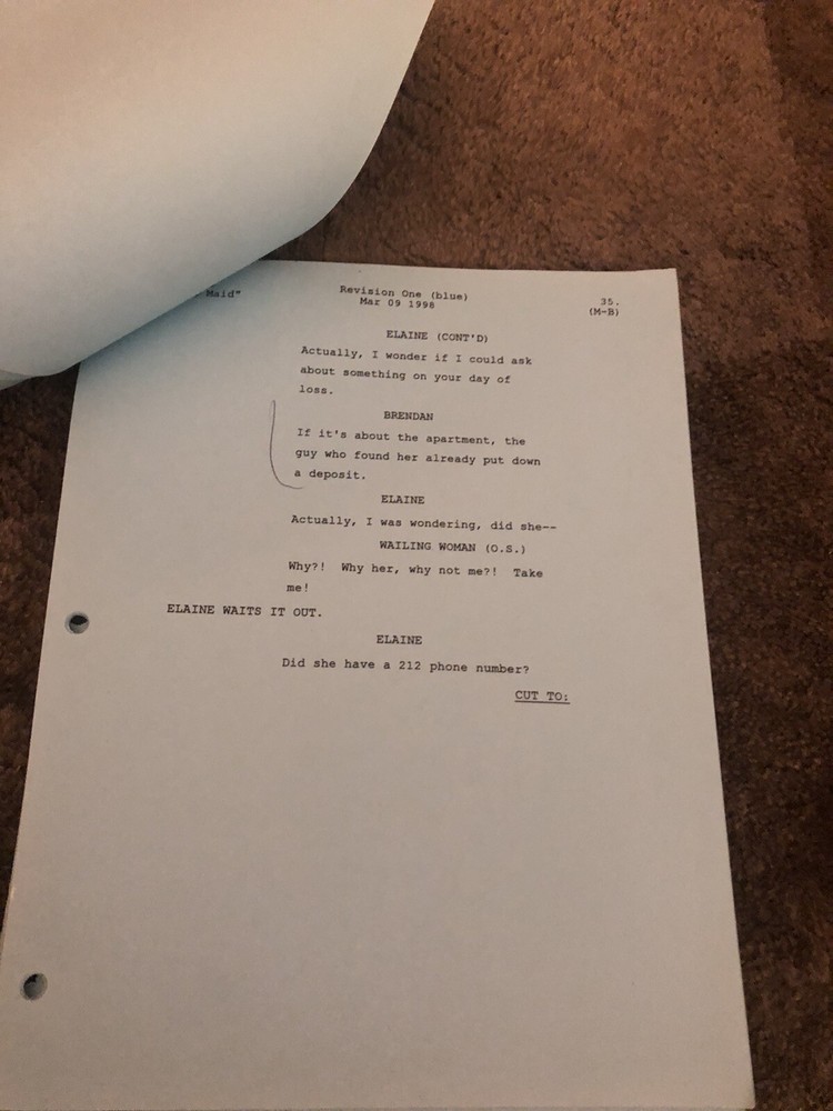 SEINFELD "THE MAID" ... Vintage Script