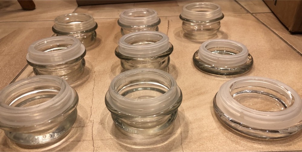 Empty Candle Jars, Set 9; LARGE; Multiple shapes, makes; No Wax, Includes 9 Lids