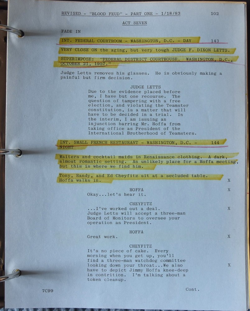 1982 Blood Feud Original Revised Final Draft Script + Shooting Schedule & More