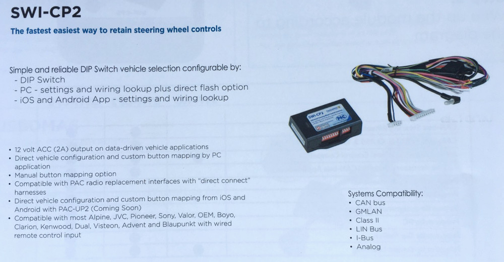 PAC SWI-CP2 - Radio Replacement Universal Steering Wheel Control Interface