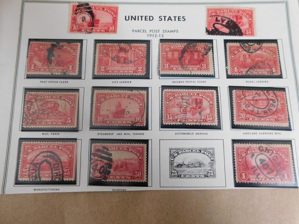 U.S. PARCEL POST SET MISSING 75C, ADDING  10 & 15 C WITH PERFINS, ALL USED
