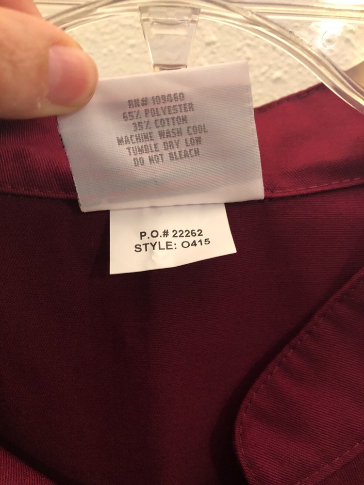 uncommon threads chef coat Burgundy 4XL