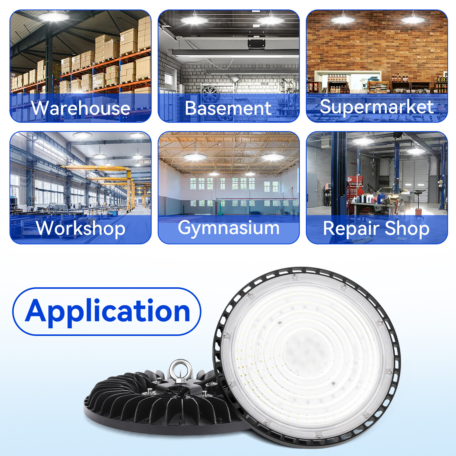 400W UFO LED High Bay Light, UFO Hi Bay Shop Lighting for Warehouse Garage GYM