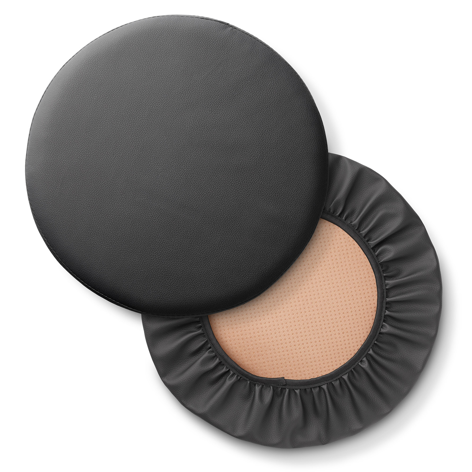 2 - Pack Waterproof PU Round Bar Stool Seat Cover, Anti-Slip