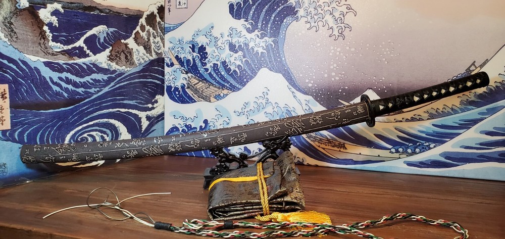 Original Katana, Ancient Japanese Style Sword. Includes Leather Kumihimo Strap