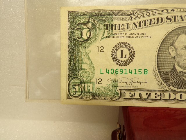 $5 1988-A FEDERAL RESERVE PARTIAL OFFSET PRINTING ERROR BACK TO FACE