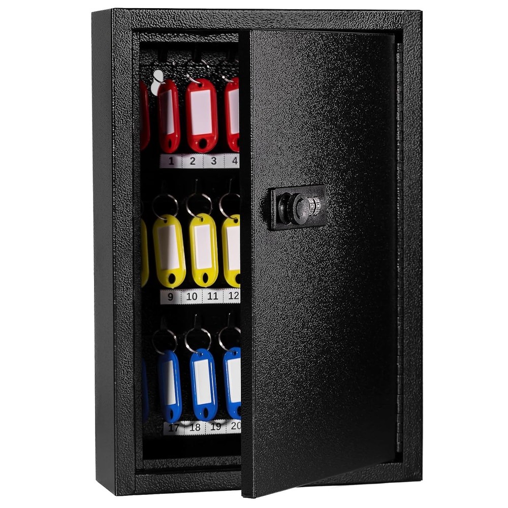 Metal Key Cabinet 40 Keys Wall Mount Code Locked Key Storage Safe