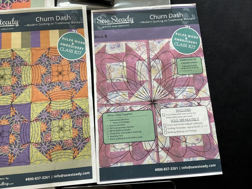 Sew Steady Churn Dash Template, Practice Fabric And Half Square Triangle