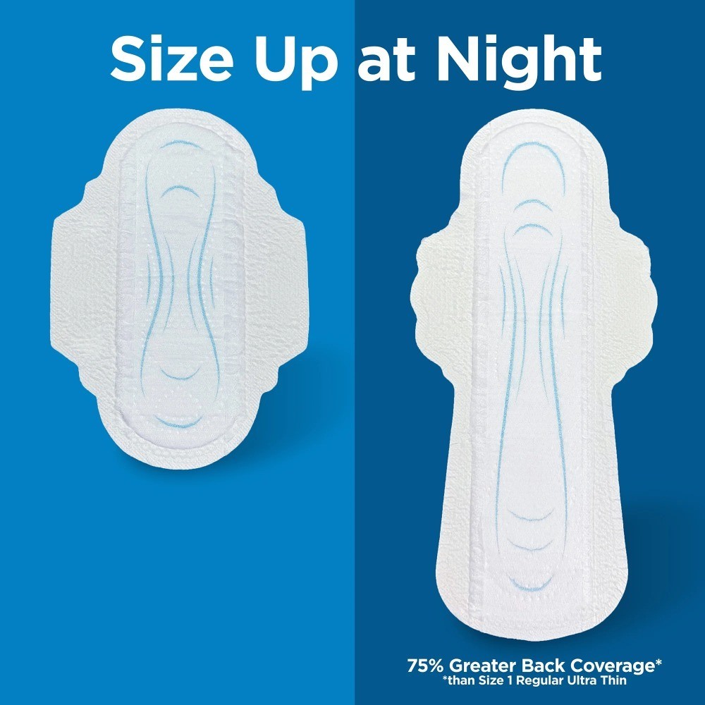 Ultra Thin Pizes 5 Extra Heavy Overnight Absorbency Pads with Wings 46 Count