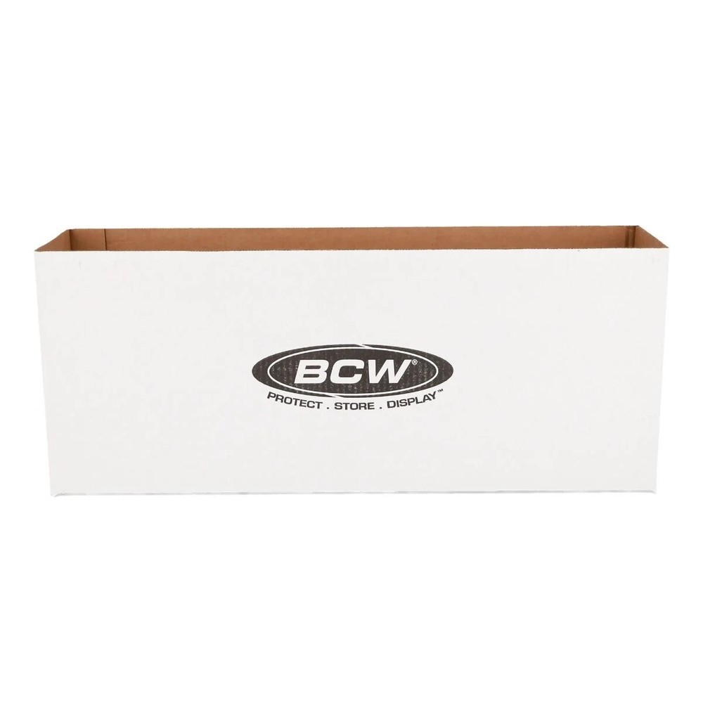 2 BCW Quality Long Comic Book Storage Boxes Thick & Stackable White Cardboard