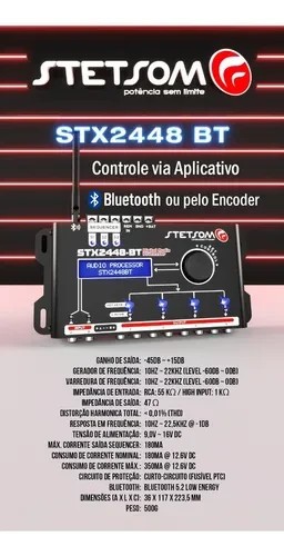 Stetsom STX2448BT Digital Audio Processor Bluetooth Automotive Crossover