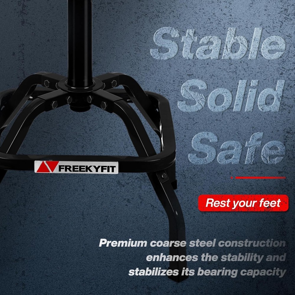Garage Stool, Adjustable Height Swivel Work Mechanic Shop Stool wit...