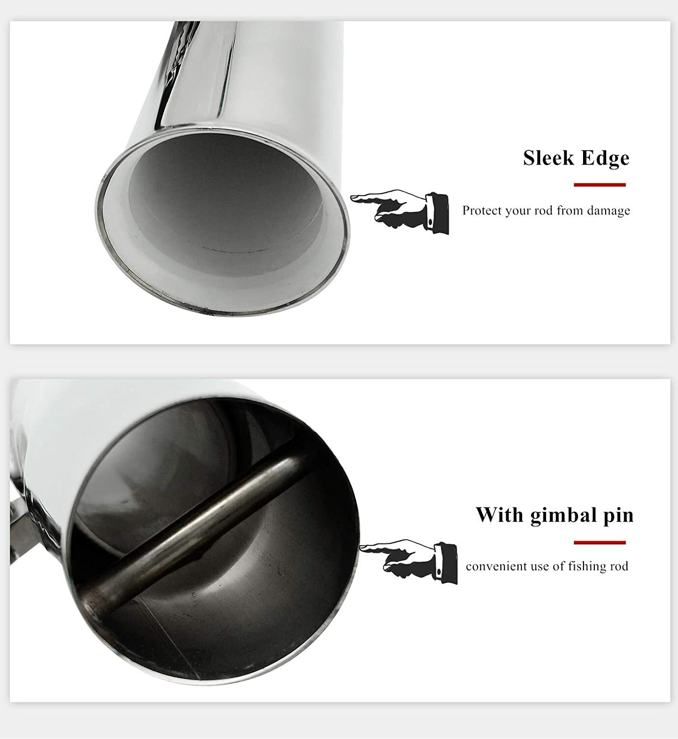 2 Pack Stainless Steel Fishing Rod Holder Outrigger Plug-in Marine Boat Yacht