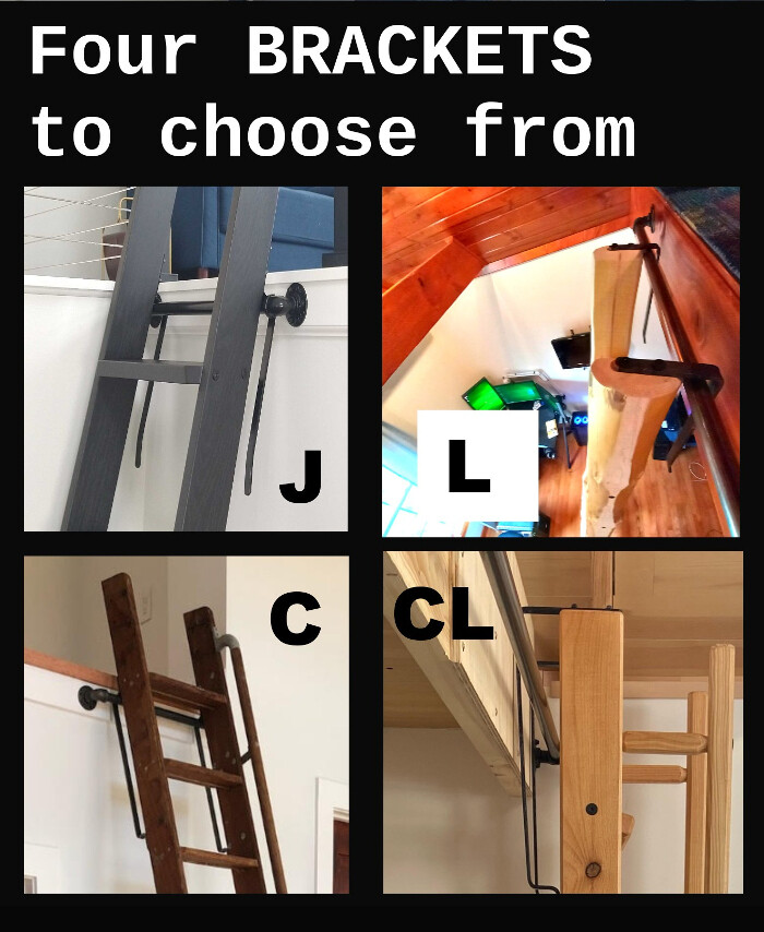 Ladder Hardware Kit - MAKES YOUR LADDER STAND UP! Library Loft Cabin