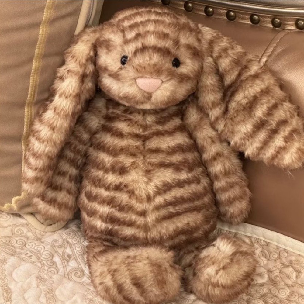 Bashful Luxe Bunny Juniper Cute Bunny Plush with Tiger Skin Pattern