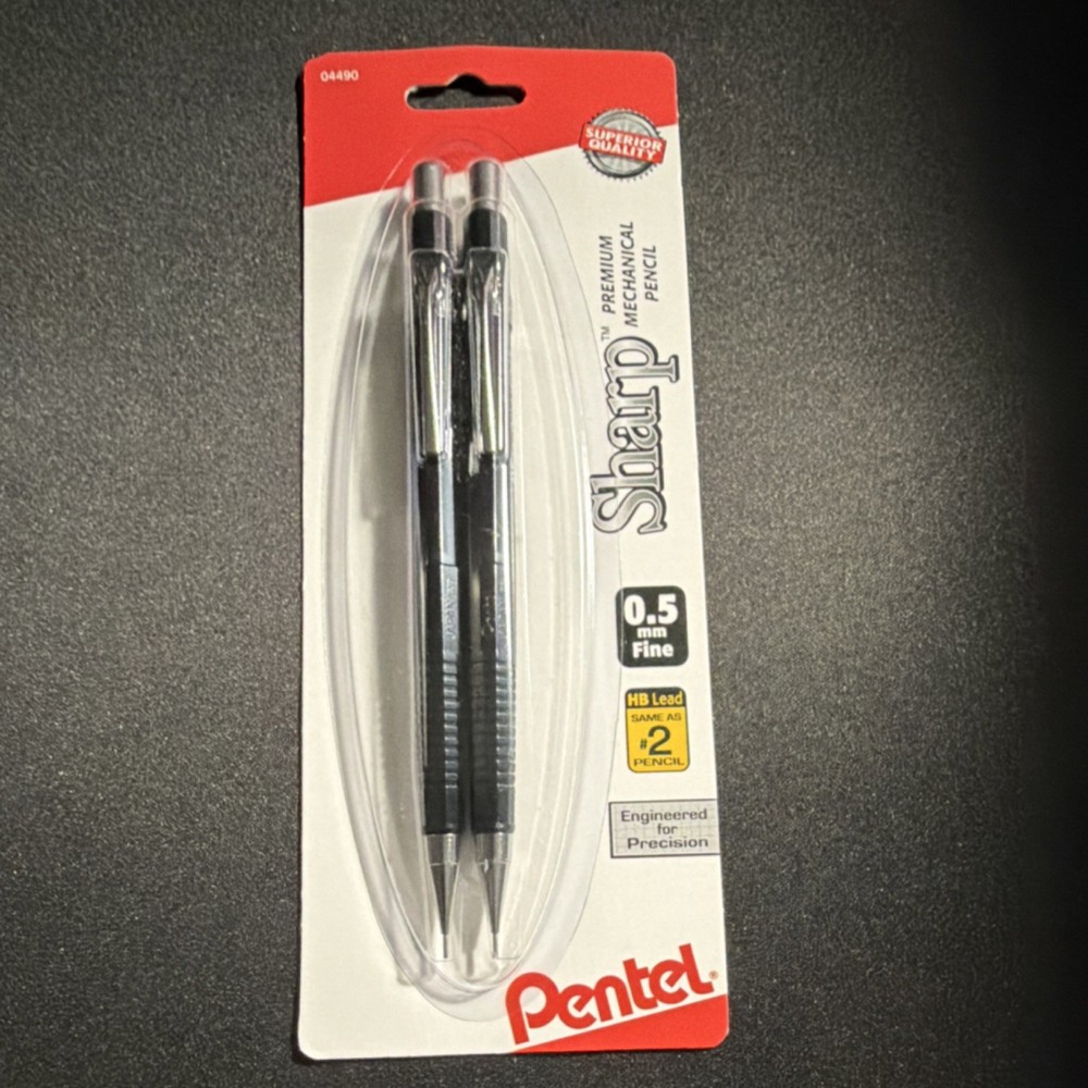 Pentel Sharp Mechanical Pencils 0.5mm Fine 2 Pack Model 04490