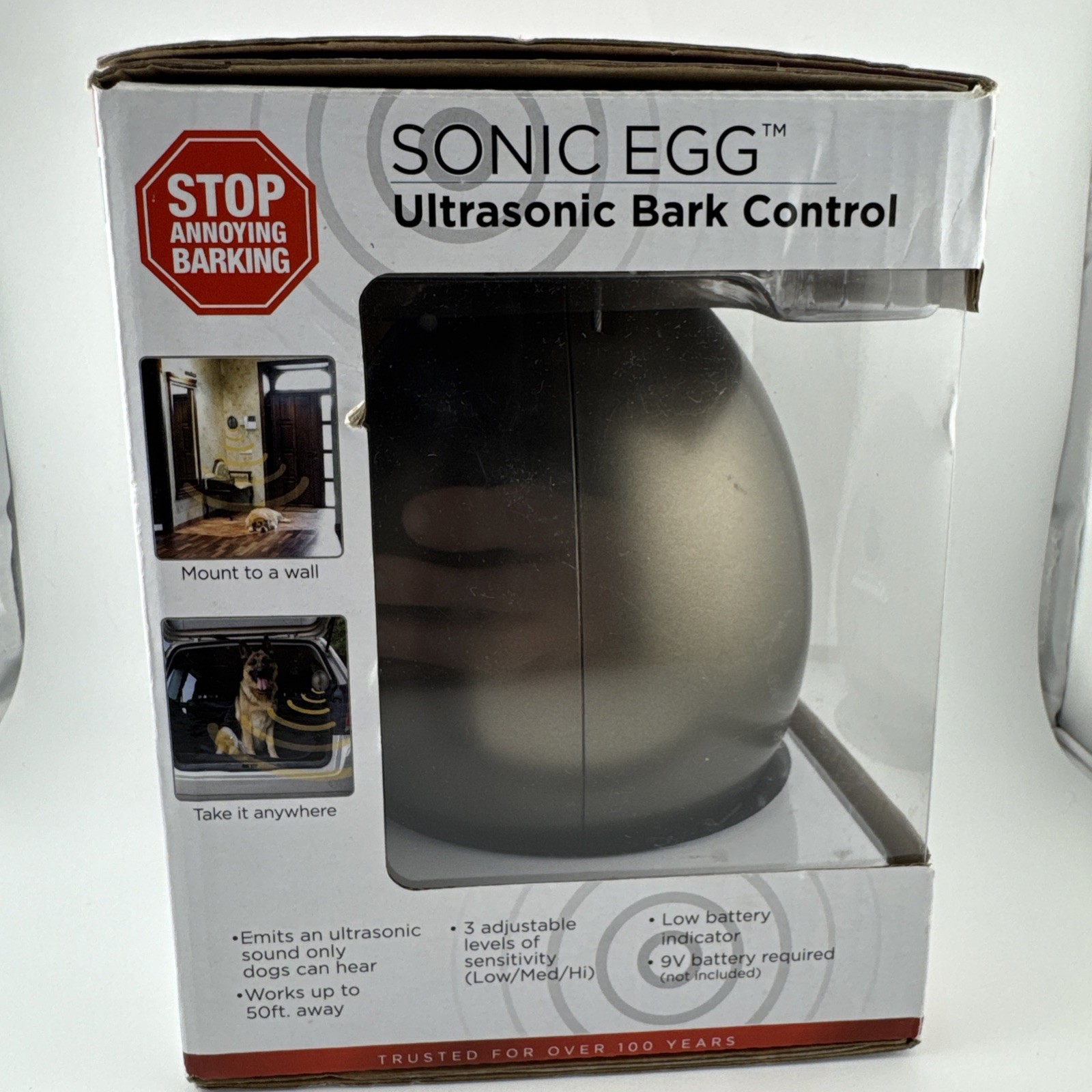 Sunbeam Sonic Egg SBBCU2 Ultrasonic Dogs Anti Barking Bark Deterrent Device